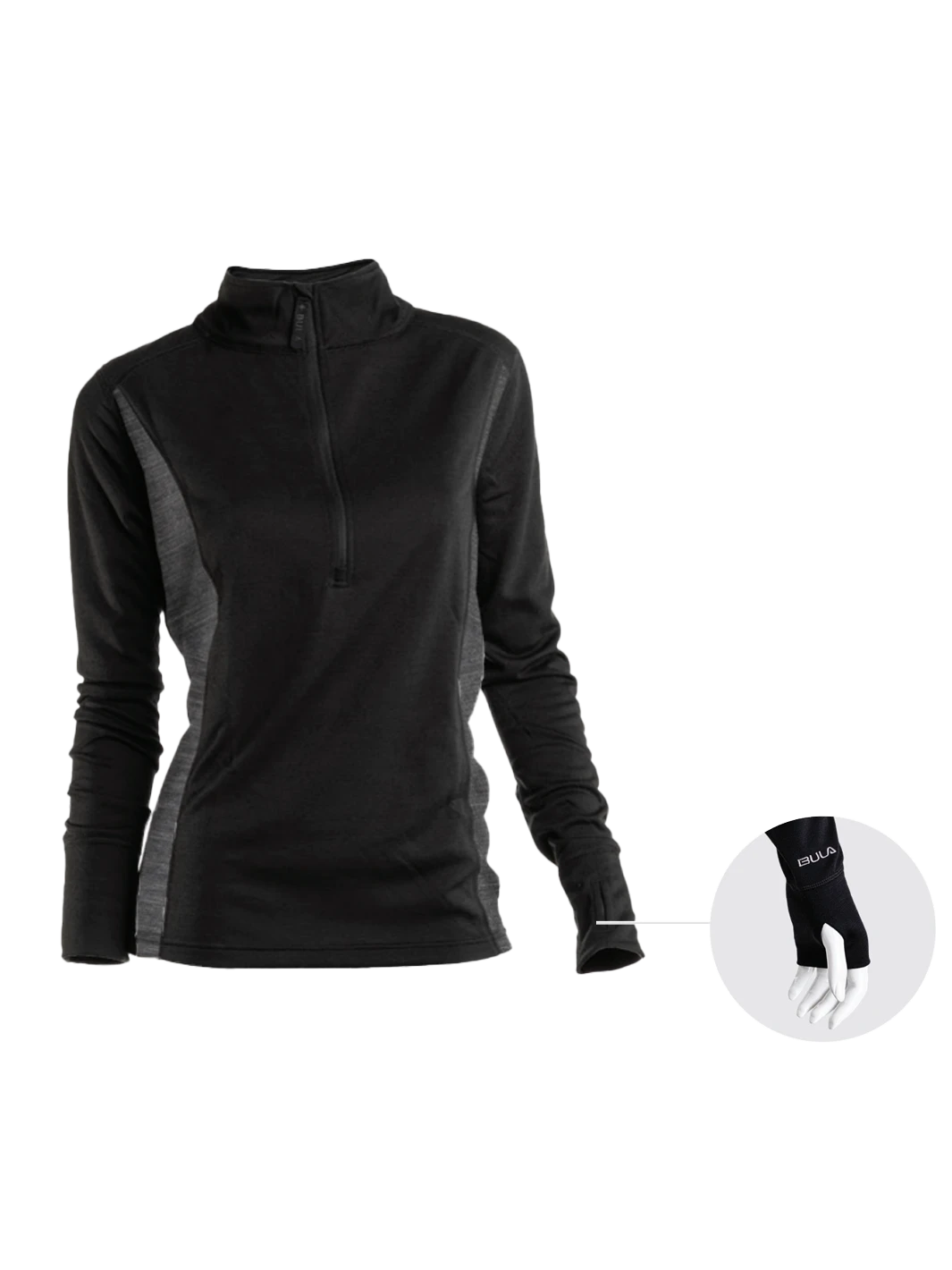 BULA CHANDAIL COMBINE MERINO 1/4 ZIP W 1 BULA CHANDAIL COMBINE MERINO 1/4 ZIP W